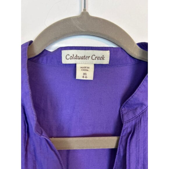 Coldwater Creek Purple Eyelet Hem Button-Up Tunic XS 4-6 - Picture 5 of 14
